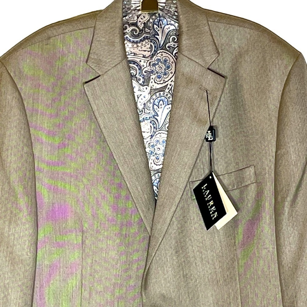 NWT Lauren Ralph Lauren Lela 14RX8188 Men's Tan Blazer Jacket 44 Regular - Picture 3 of 11